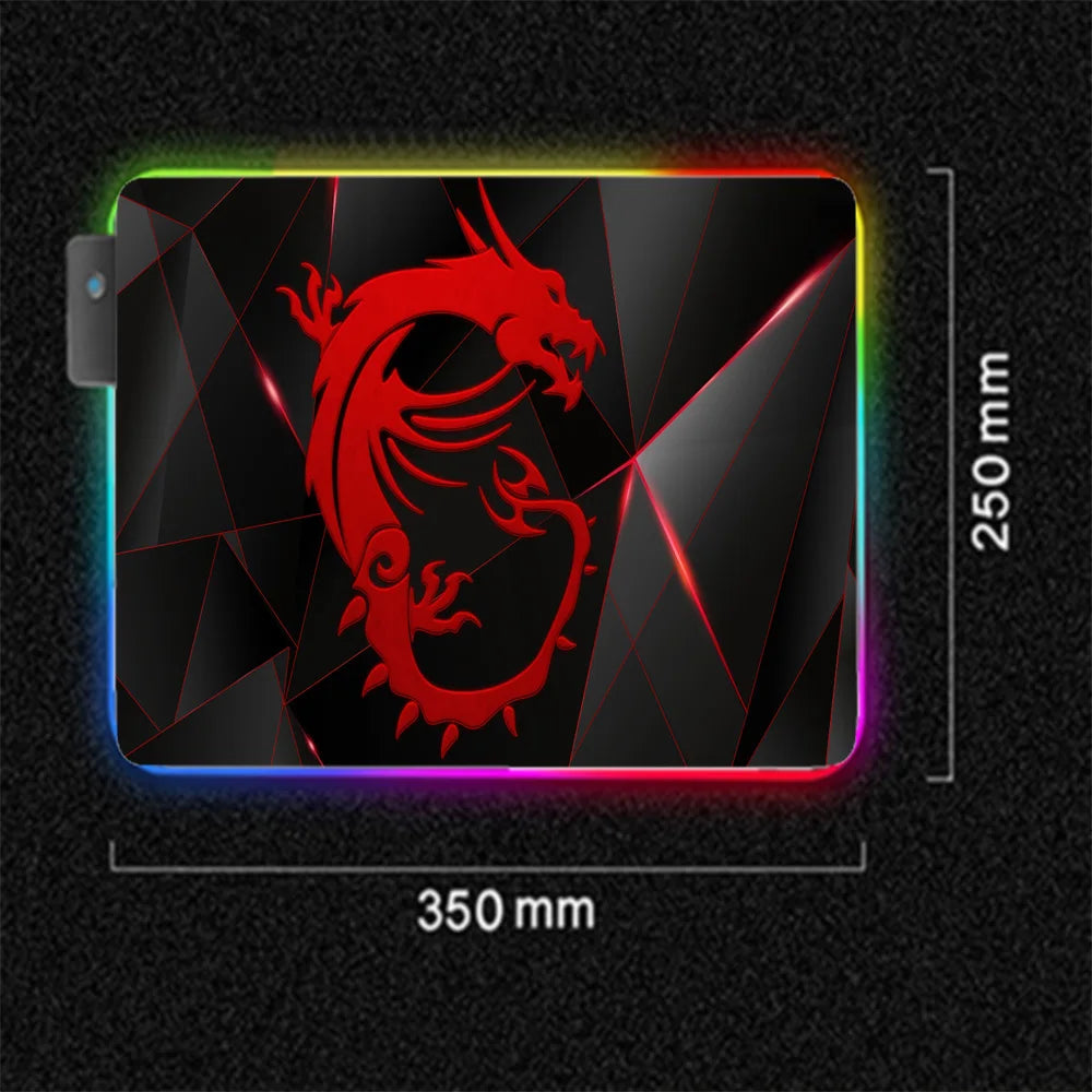 RGB Gaming Desk Mat – MSI Edition, LED Backlit, Anti-Slip
