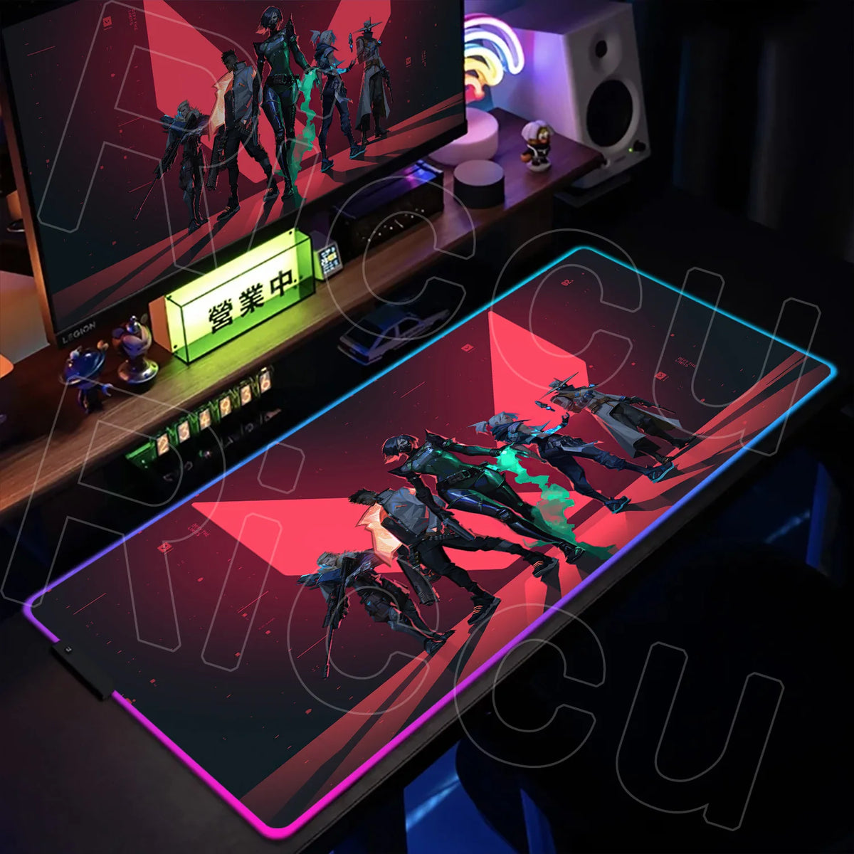 RGB Gaming Desk Mat – Valorant Edition, 30×80cm LED Backlit