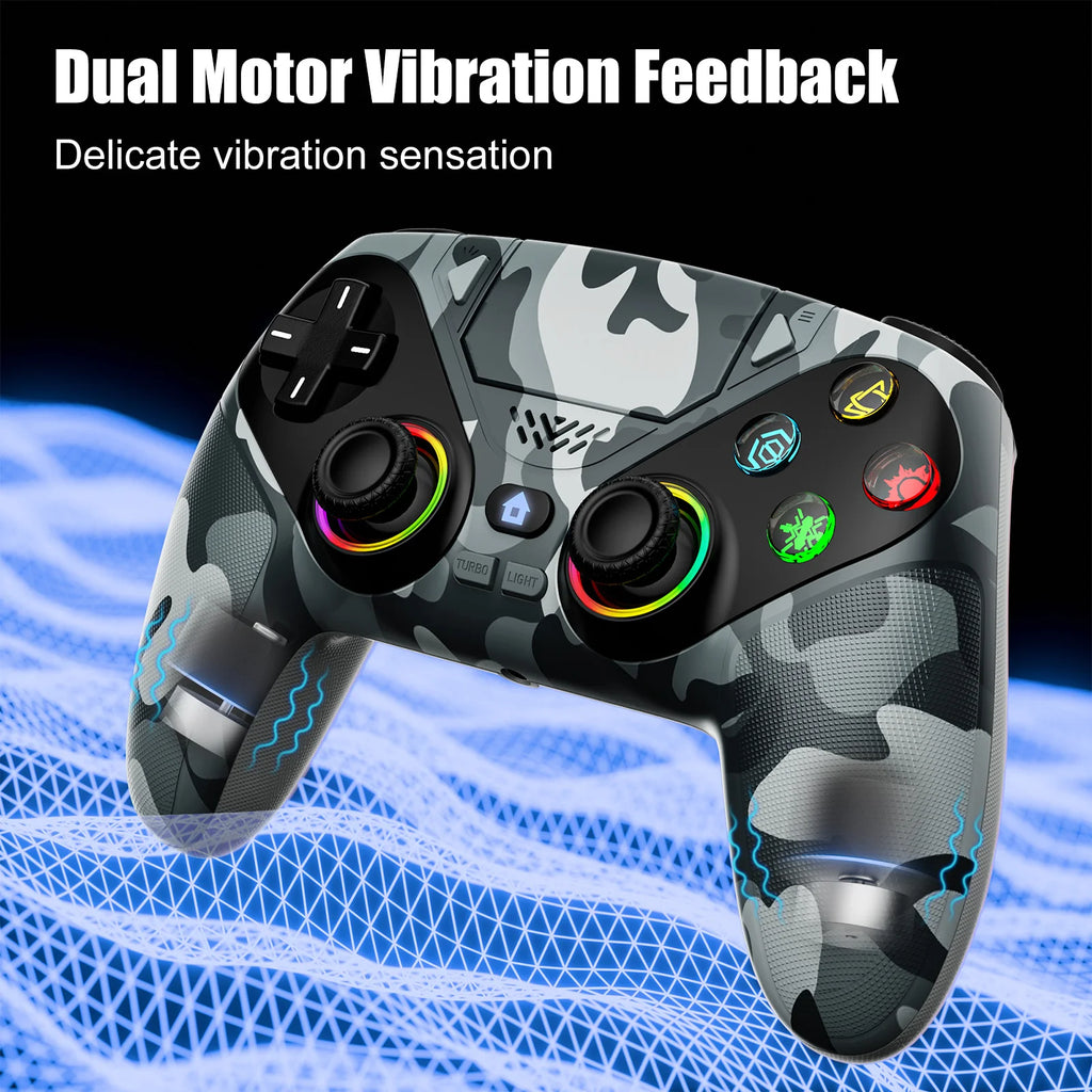 RGB Wireless Controller for PS5, PS5 Pro, PS5 Slim & PC