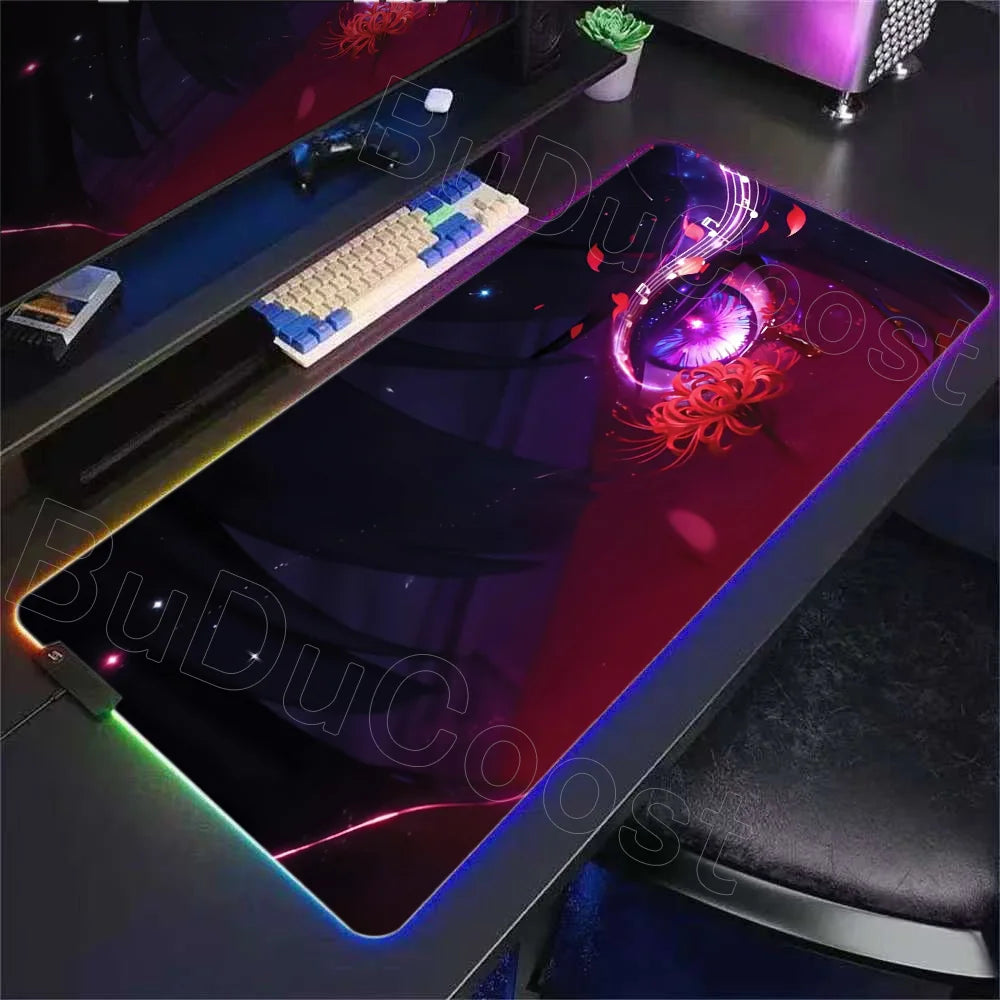 RGB Desk Mat Beautiful Shorekeeper Chisa Anime Large Mouse Pad XXL Wuthering Waves Gaming with Keyboard Area for Office PC Setup