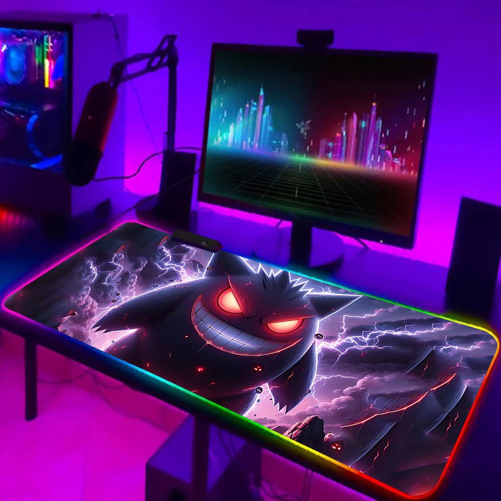 RGB Anime Gaming Mouse Pad – Gengar Edition, LED Backlit