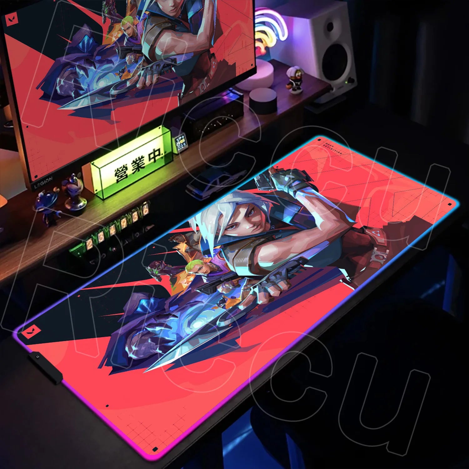 RGB Gaming Desk Mat – Valorant Edition, 30×80cm LED Backlit