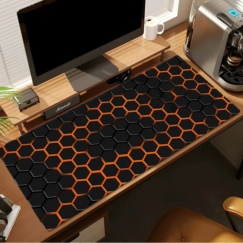 Large Gaming Mouse Pad Big Red Blue Gradient Design Non-Slip Rubber Sewn Edge Gaming Desk Mat Keyboard Gamers and Office Work