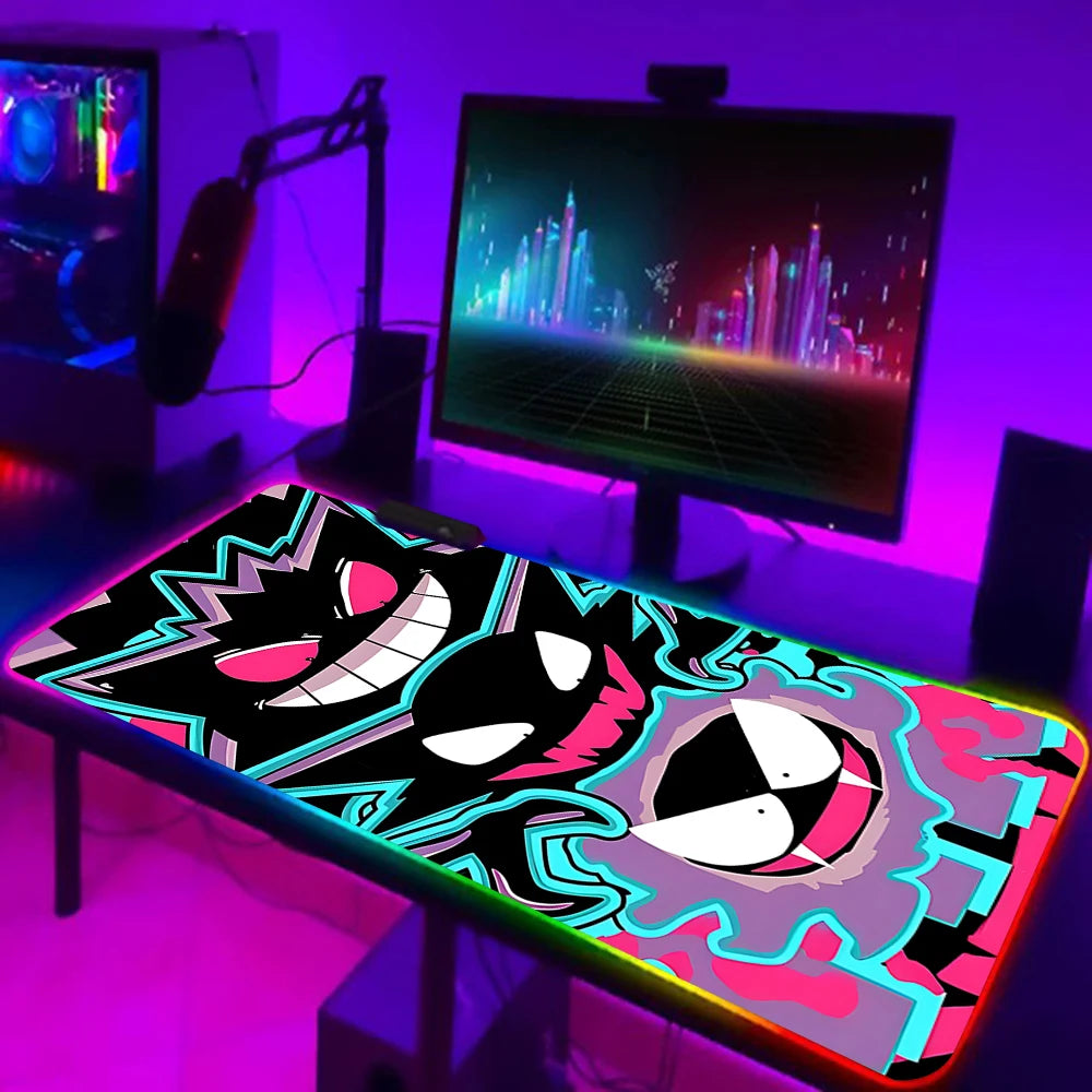 RGB Anime Gaming Mouse Pad – Gengar Edition, LED Backlit