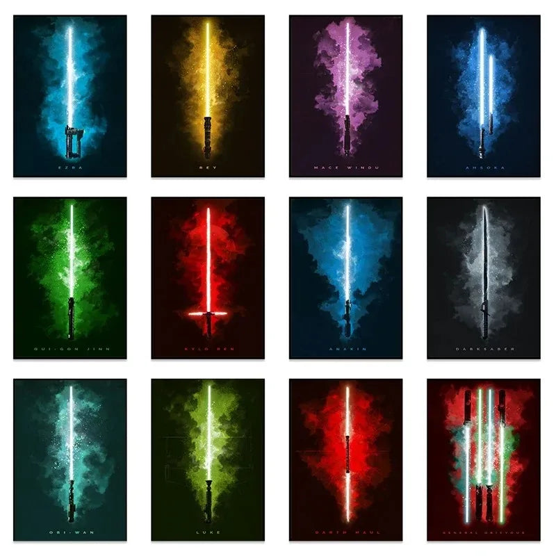 Star Wars Lightsaber Canvas Print – Gaming Room Wall Art