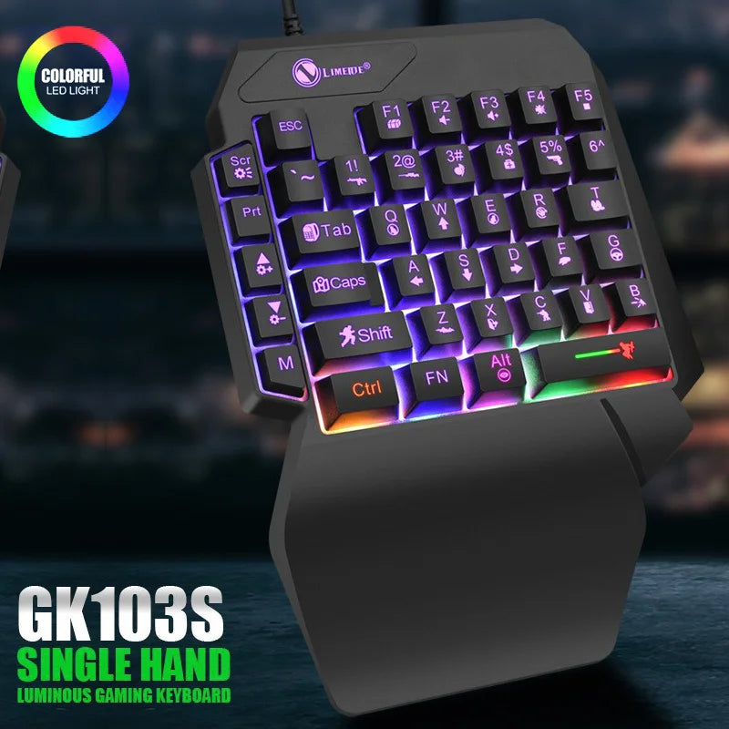 35-Key Single-Handed Mechanical Gaming Keyboard – RGB, USB Wired