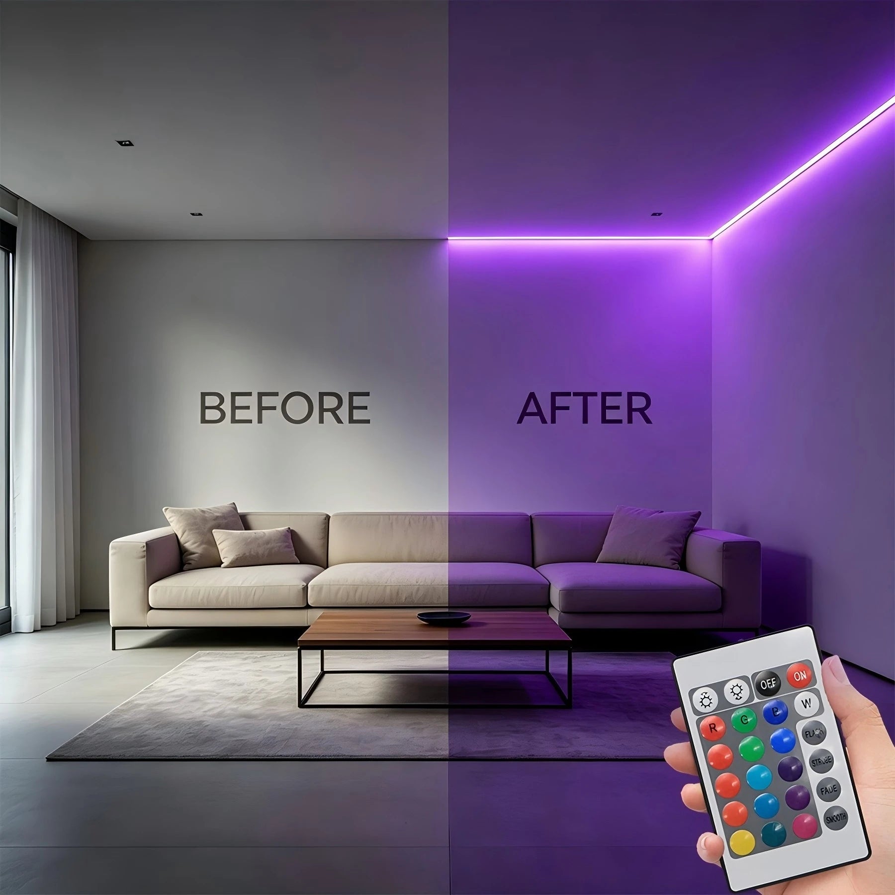 USB RGB LED Strip – 24-Key Remote, 5V Indoor Ambient Light