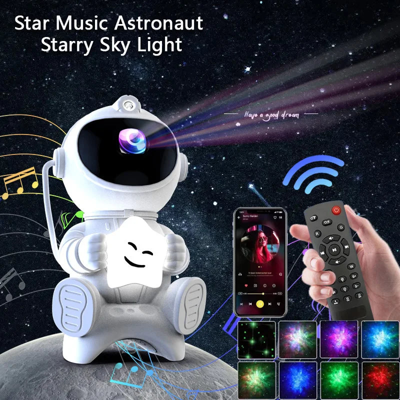 Astronaut Galaxy Projector – Bluetooth Speaker, Night Light