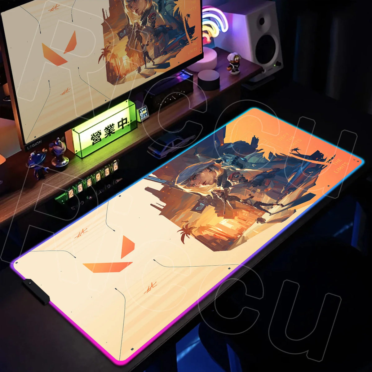RGB Gaming Desk Mat – Valorant Edition, 30×80cm LED Backlit