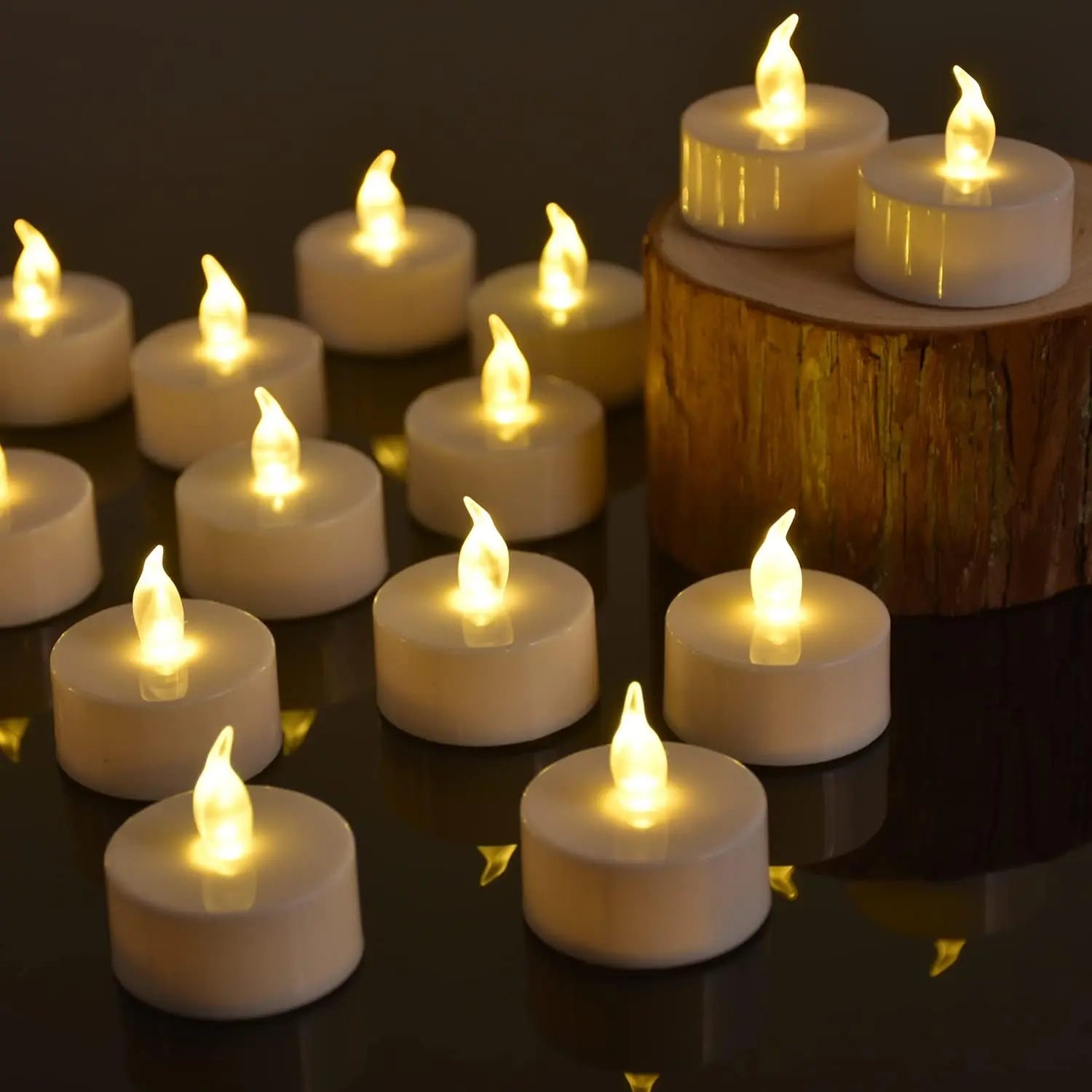 12-96Pcs Flameless LED Candle Creative wishing Led Tea Light Warm White Flameless Candle Halloween Christmas Decor Candle Light