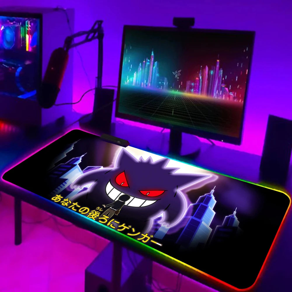 RGB Anime Gaming Mouse Pad – Gengar Edition, LED Backlit