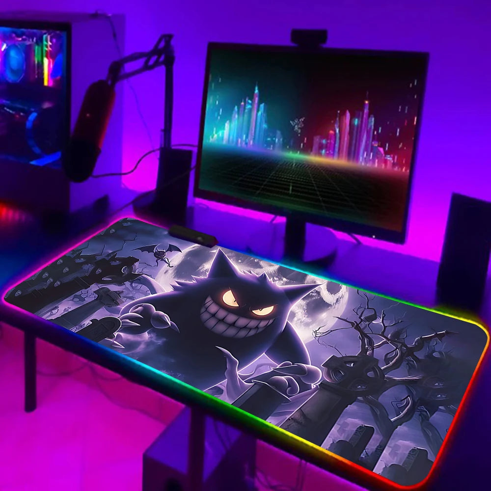 RGB Anime Gaming Mouse Pad – Gengar Edition, LED Backlit