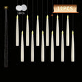 Floating Candles with Wand 12 PCs Magic Hanging Candles Flickering Warm Light Flameless Floating LED Candle Halloween Decoration