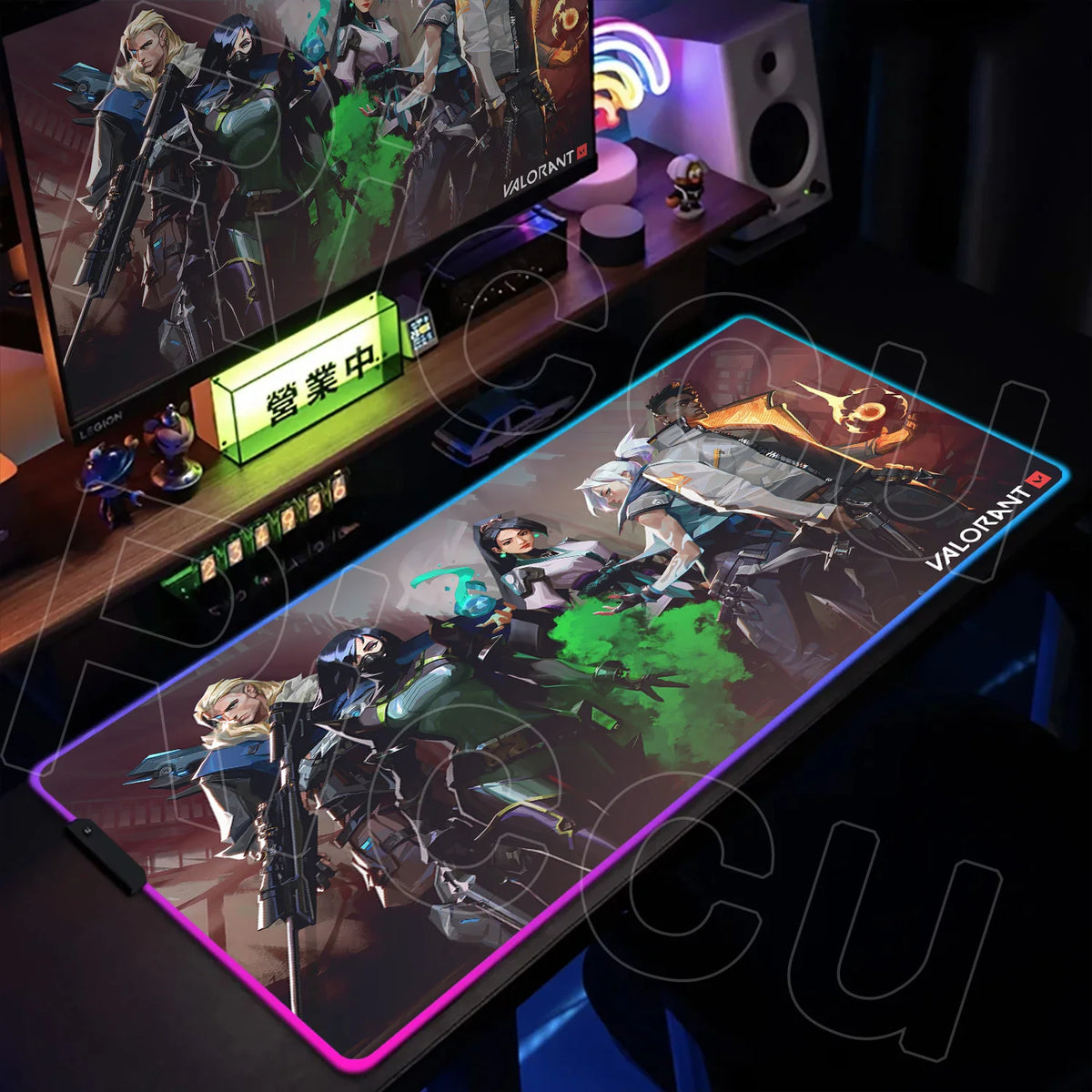 RGB Gaming Desk Mat – Valorant Edition, 30×80cm LED Backlit