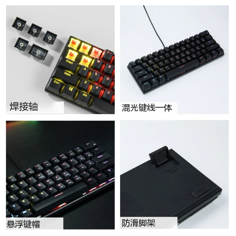 60% Mechanical Gaming Keyboard – RGB Backlit, Compact 61-Key