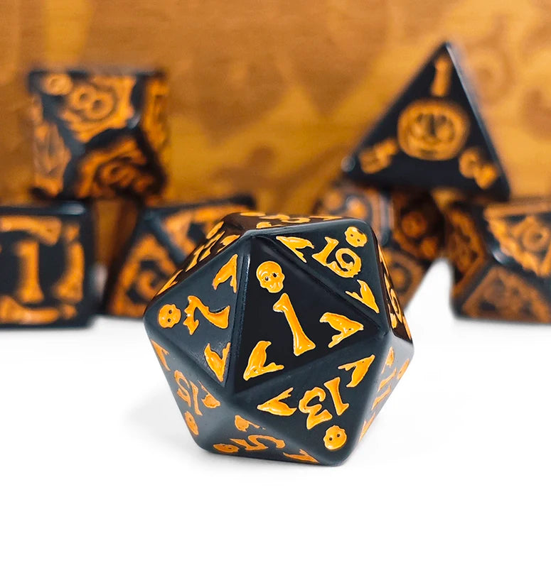 7pcs/set Halloween Themes Dice For DND RPG Entertainment Board Game Accessories D20 D12 D10 D8 D6 D4 Table Game Dice Set