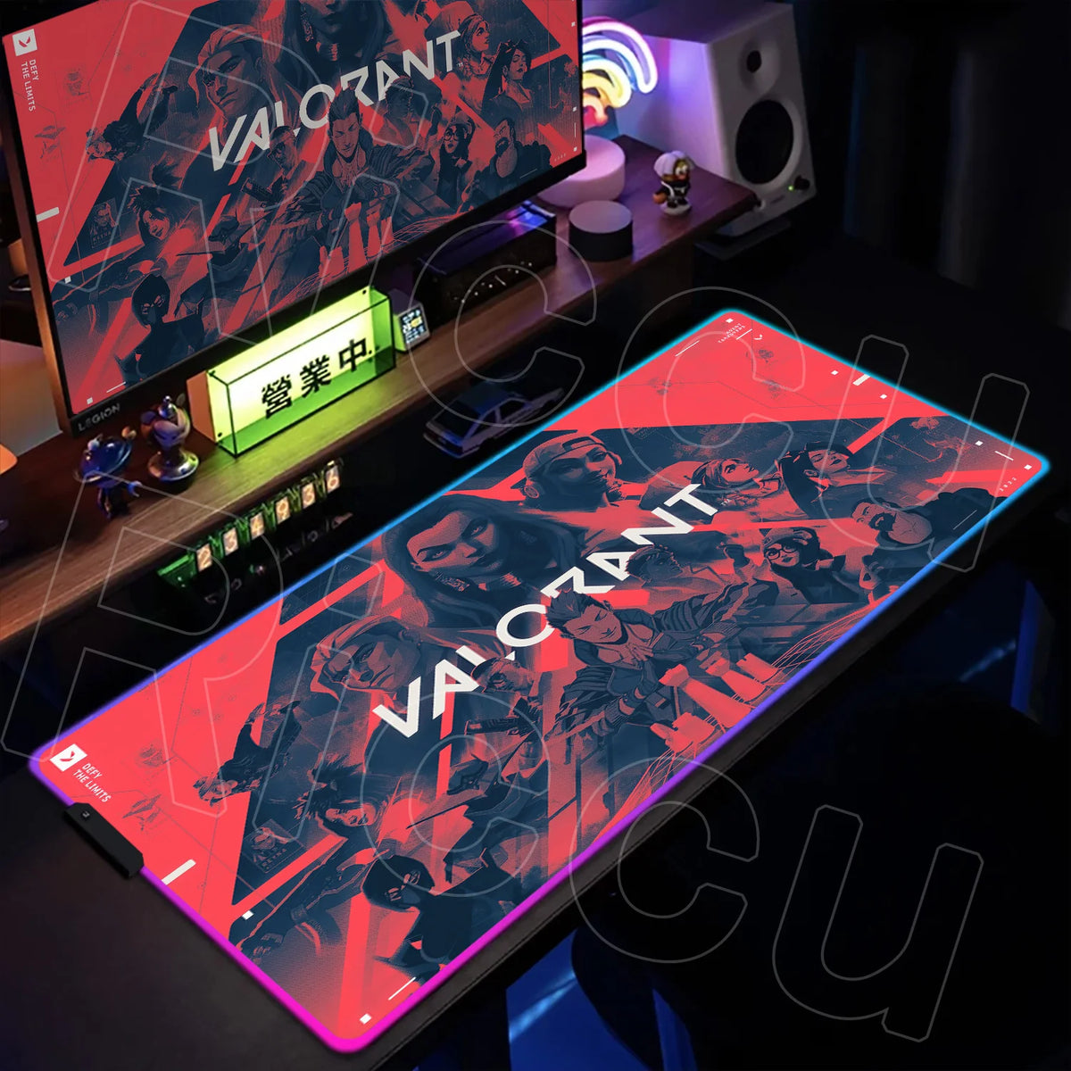 RGB Gaming Desk Mat – Valorant Edition, 30×80cm LED Backlit