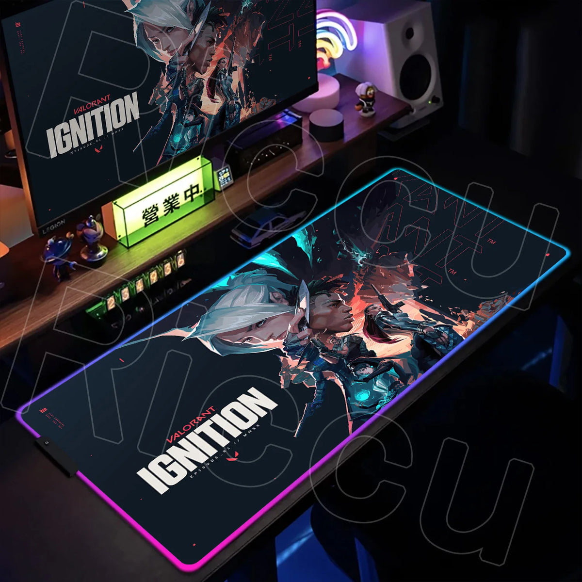 RGB Gaming Desk Mat – Valorant Edition, 30×80cm LED Backlit