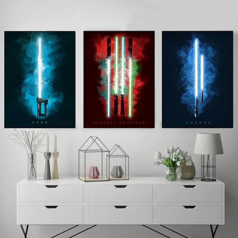 Star Wars Lightsaber Canvas Print – Gaming Room Wall Art