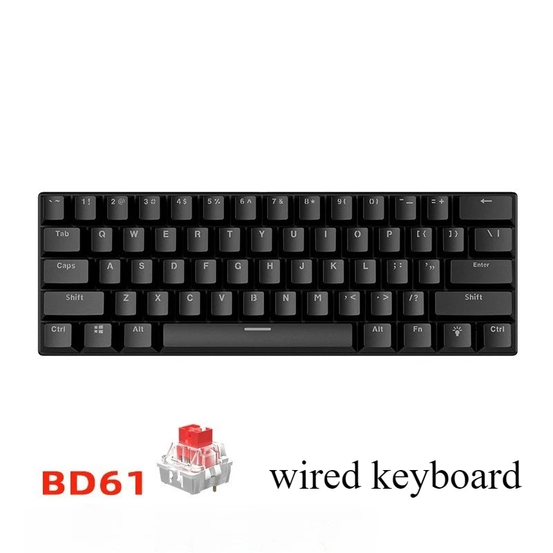 60% Mechanical Gaming Keyboard – RGB Backlit, Compact 61-Key
