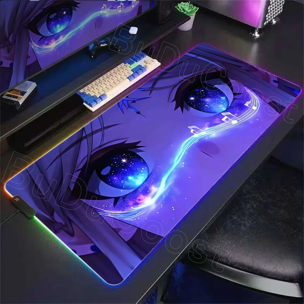 RGB Desk Mat Beautiful Shorekeeper Chisa Anime Large Mouse Pad XXL Wuthering Waves Gaming with Keyboard Area for Office PC Setup