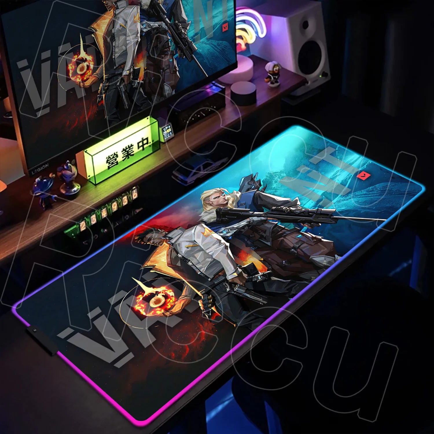 RGB Gaming Desk Mat – Valorant Edition, 30×80cm LED Backlit