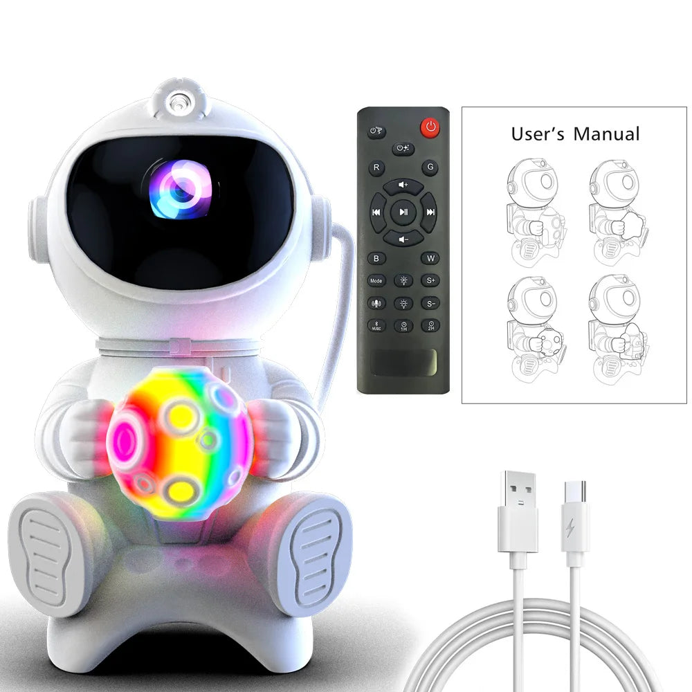 Astronaut Galaxy Projector – Bluetooth Speaker, Night Light