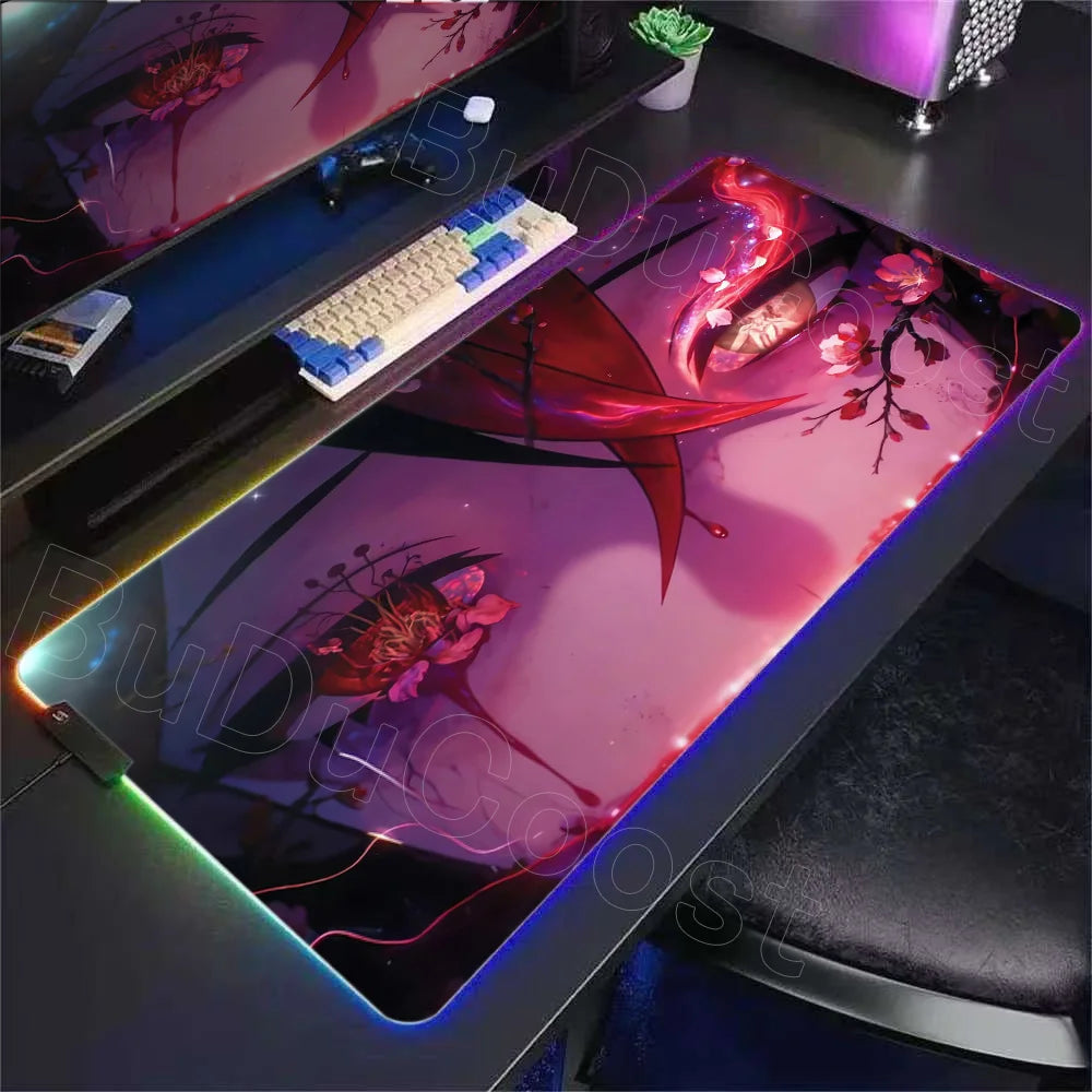 RGB Desk Mat Beautiful Shorekeeper Chisa Anime Large Mouse Pad XXL Wuthering Waves Gaming with Keyboard Area for Office PC Setup