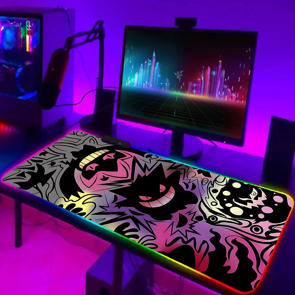 RGB Anime Gaming Mouse Pad – Gengar Edition, LED Backlit