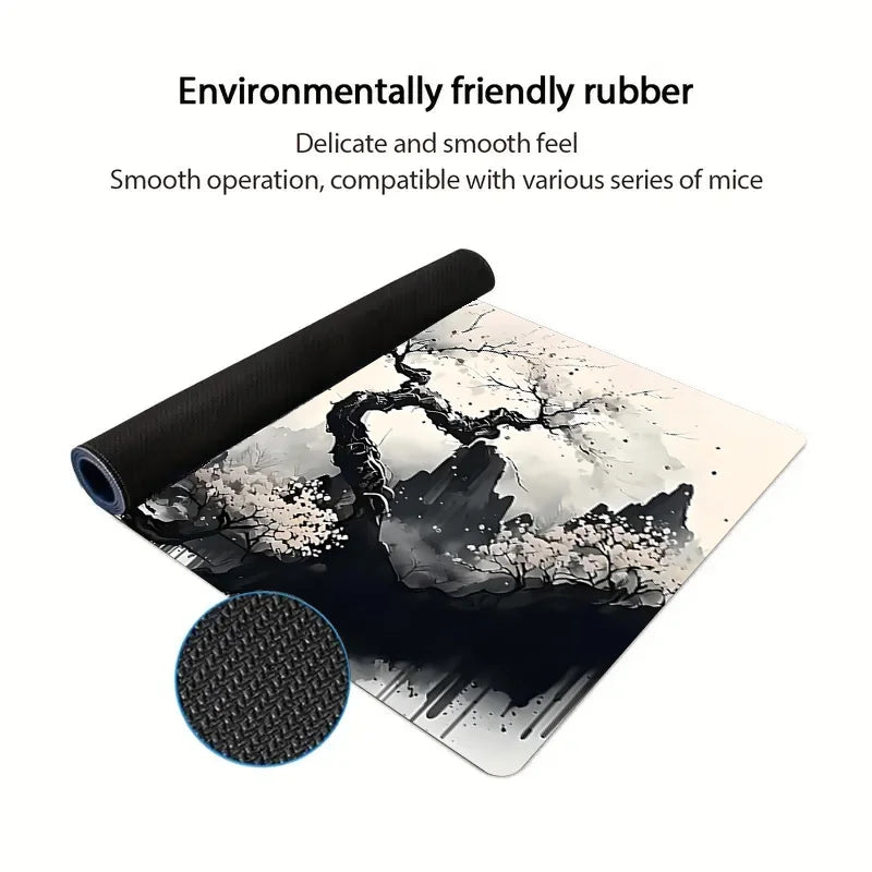 Sakura Landscape Gaming Desk Mat, Extended Non-Slip Mouse Pad