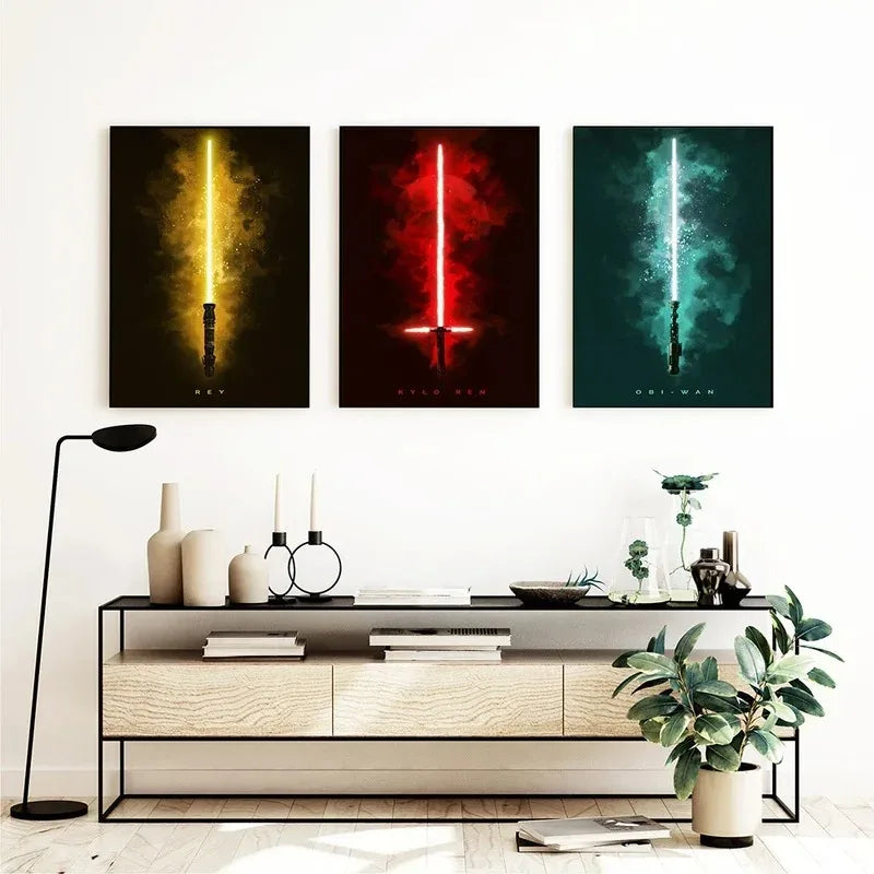 Star Wars Lightsaber Canvas Print – Gaming Room Wall Art