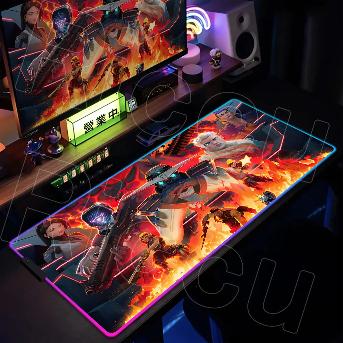 RGB Gaming Desk Mat – Valorant Edition, 30×80cm LED Backlit