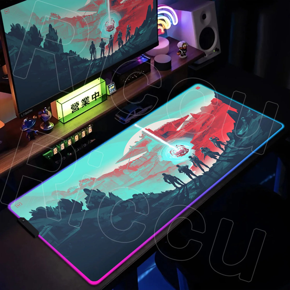 RGB Gaming Desk Mat – Valorant Edition, 30×80cm LED Backlit