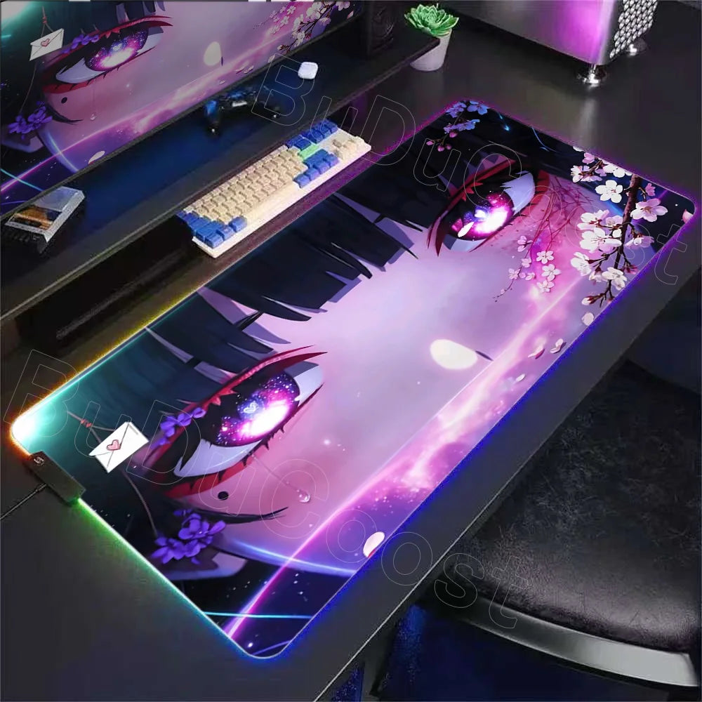 RGB Desk Mat Beautiful Shorekeeper Chisa Anime Large Mouse Pad XXL Wuthering Waves Gaming with Keyboard Area for Office PC Setup