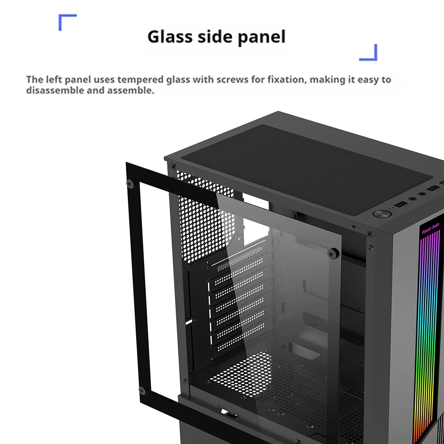 Power Train ES500 RGB PC Case, ATX / Micro-ATX / Mini-ITX