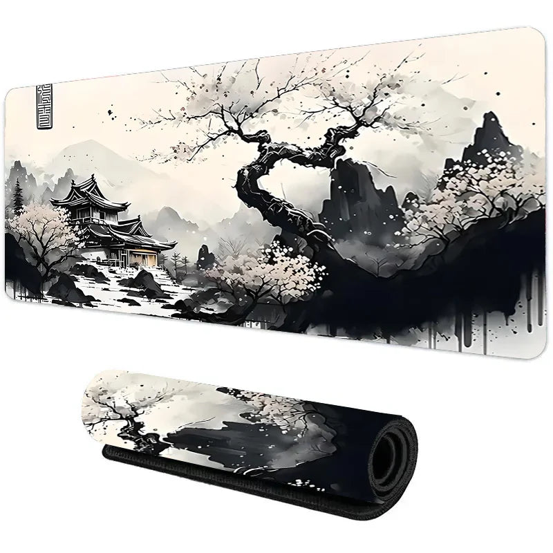 Sakura Landscape Gaming Desk Mat, Extended Non-Slip Mouse Pad