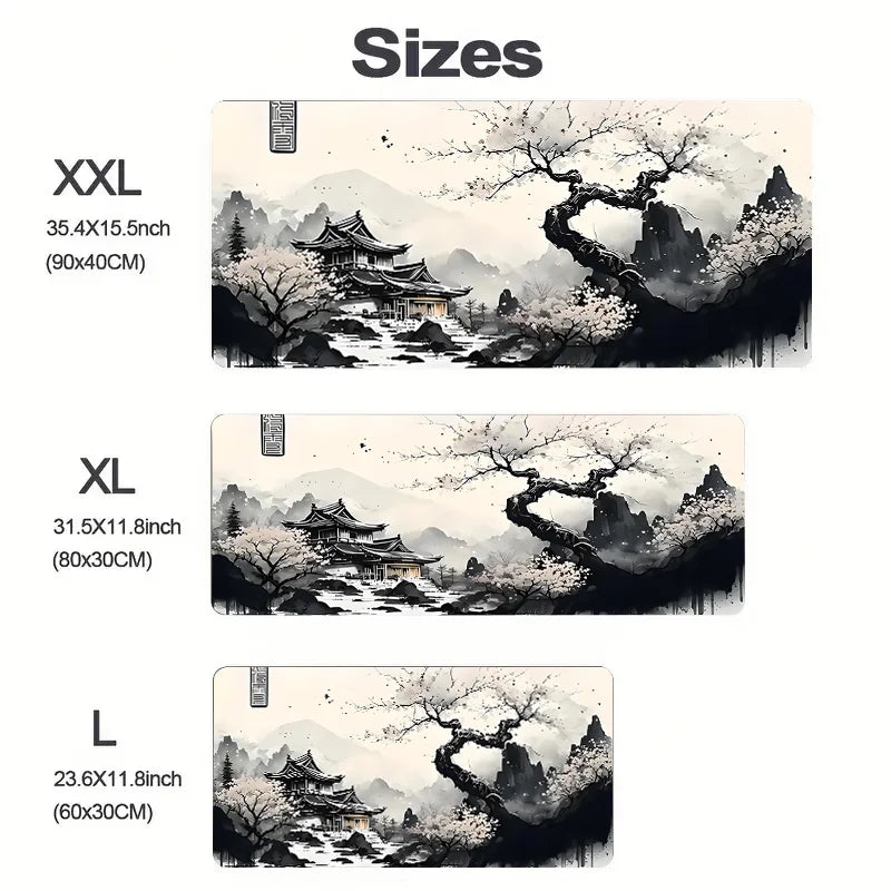Sakura Landscape Gaming Desk Mat, Extended Non-Slip Mouse Pad