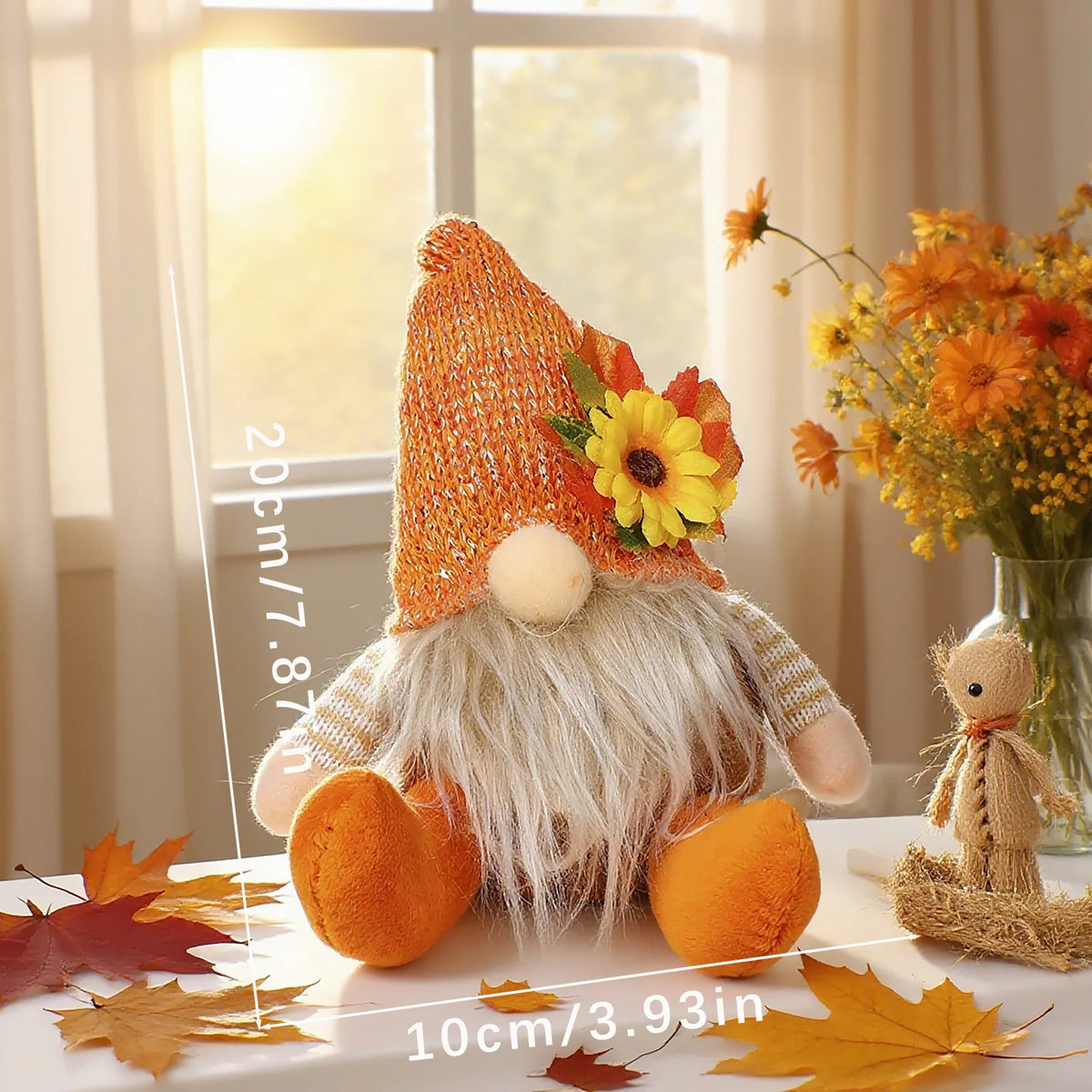 1pc Rustic Autumn Harvest Scarecrow Decor, Plaid & Sunflower Accents for Christmas, Farmhouse Wall Decor, Party Props