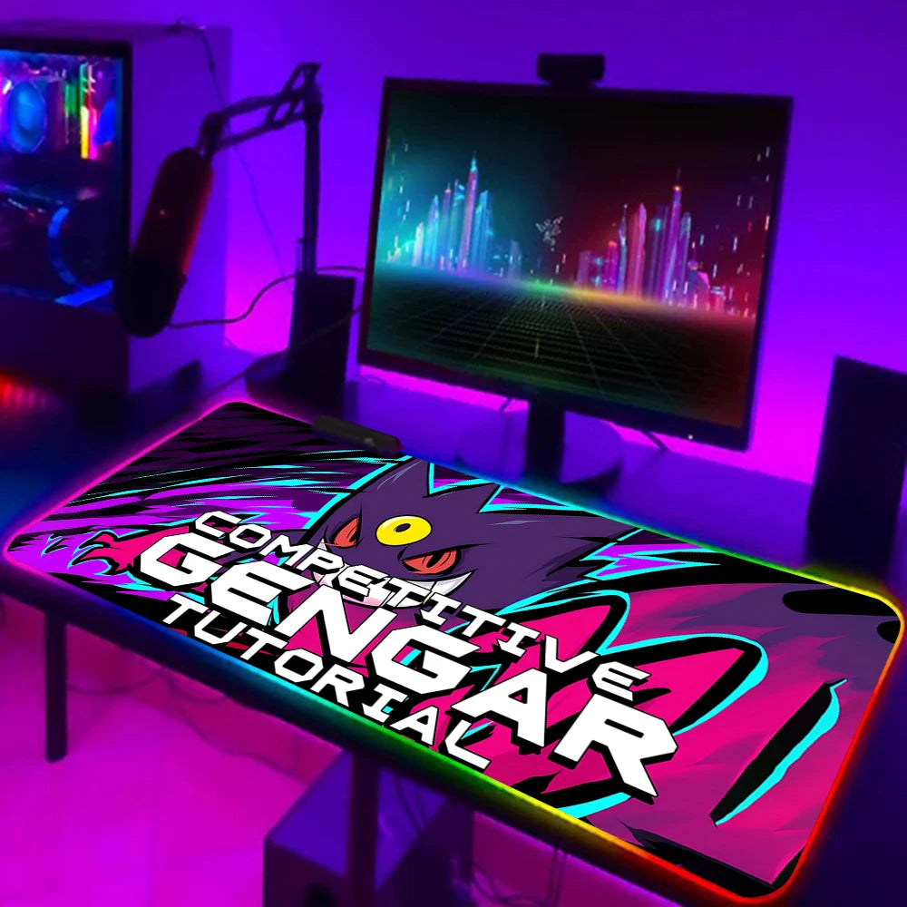 RGB Anime Gaming Mouse Pad – Gengar Edition, LED Backlit