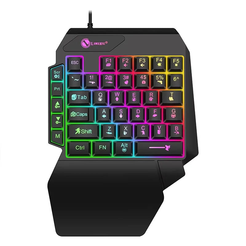 35-Key Single-Handed Mechanical Gaming Keyboard – RGB, USB Wired