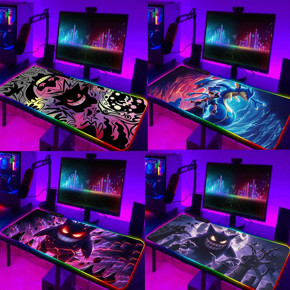 RGB Anime Gaming Mouse Pad – Gengar Edition, LED Backlit