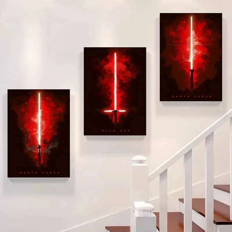 Star Wars Lightsaber Canvas Print – Gaming Room Wall Art
