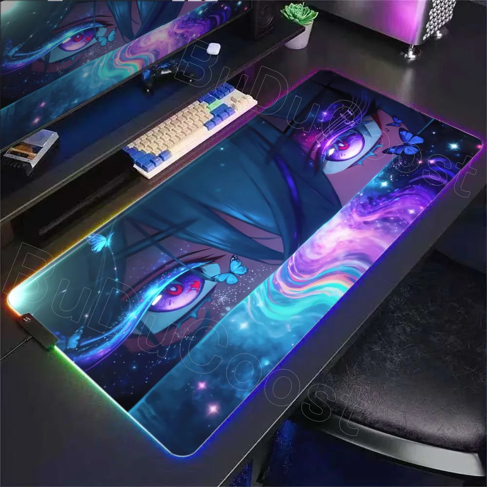 RGB Desk Mat Beautiful Shorekeeper Chisa Anime Large Mouse Pad XXL Wuthering Waves Gaming with Keyboard Area for Office PC Setup