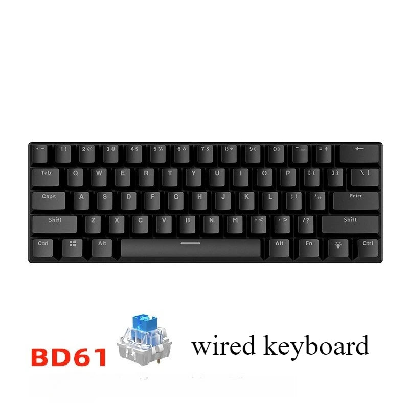 60% Mechanical Gaming Keyboard – RGB Backlit, Compact 61-Key