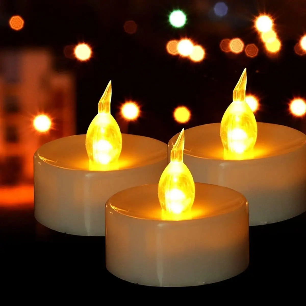 12-96Pcs Flameless LED Candle Creative wishing Led Tea Light Warm White Flameless Candle Halloween Christmas Decor Candle Light
