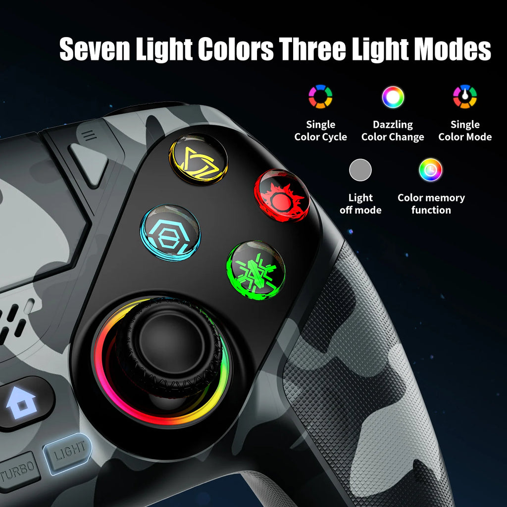 RGB Wireless Controller for PS5, PS5 Pro, PS5 Slim & PC