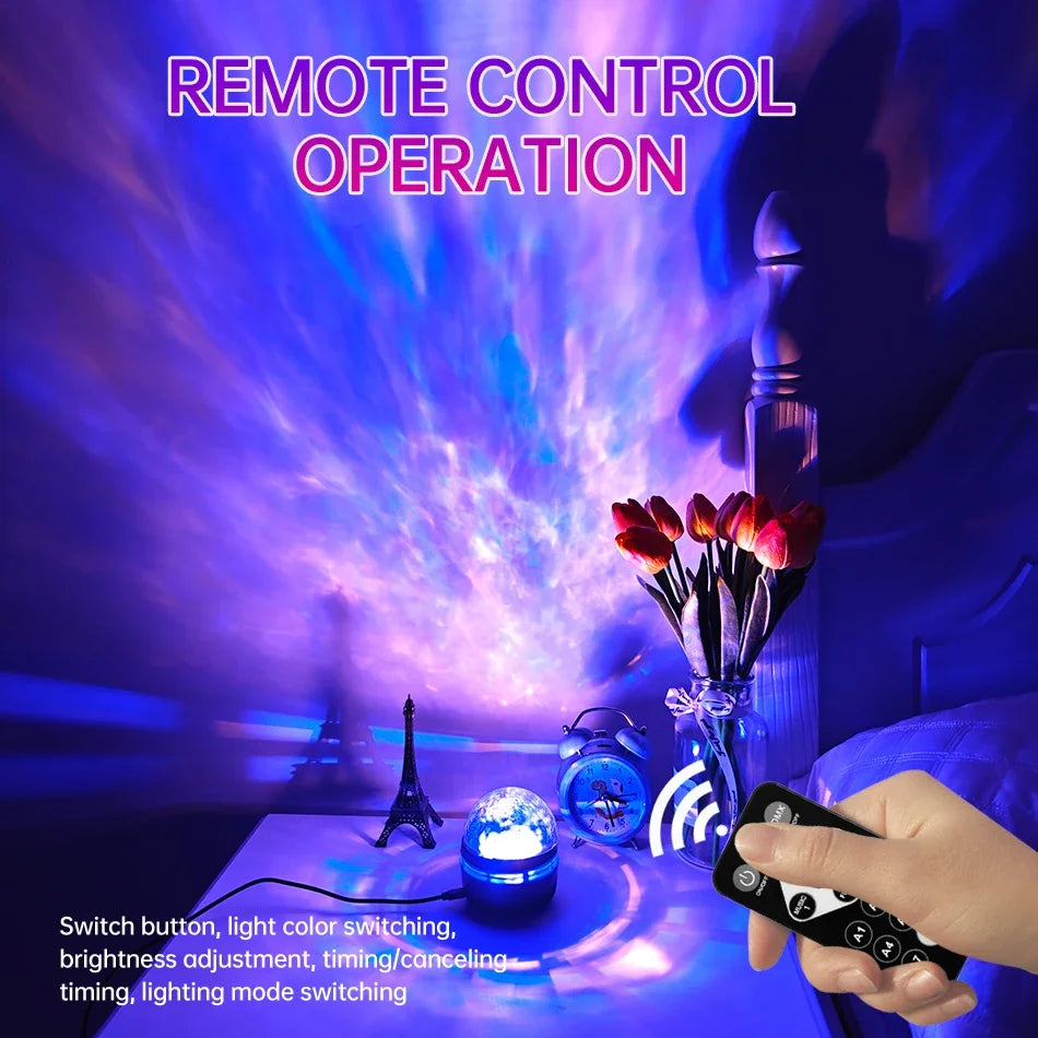 Northern Lights Star Projector – Remote Control, Auto Rotate