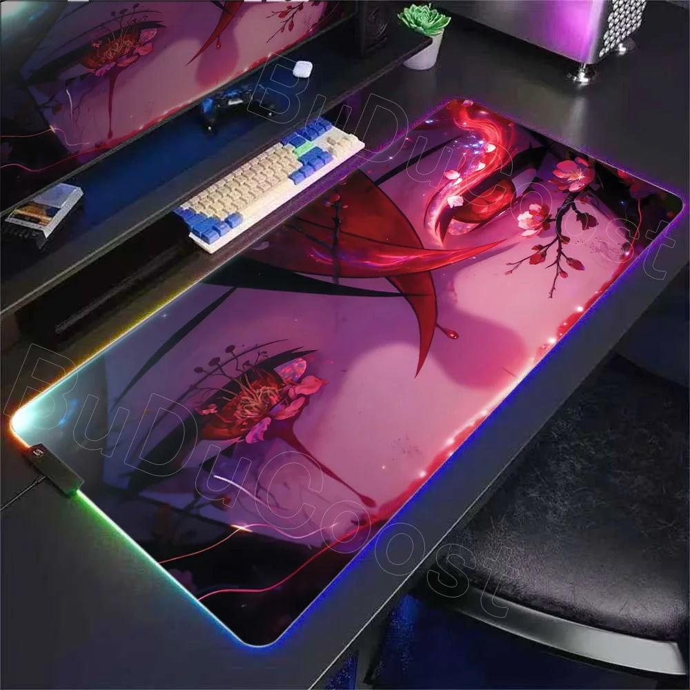 RGB Desk Mat Beautiful Shorekeeper Chisa Anime Large Mouse Pad XXL Wuthering Waves Gaming with Keyboard Area for Office PC Setup