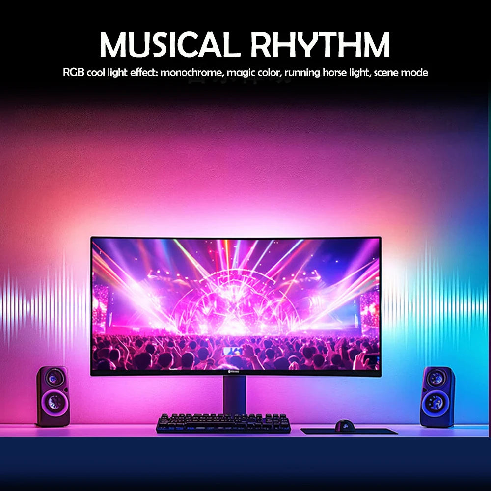 Monitor Ambient RGB Light Strip – Screen Sync, Gaming Room Decor