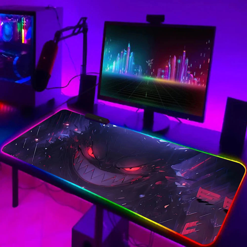 RGB Anime Gaming Mouse Pad – Gengar Edition, LED Backlit